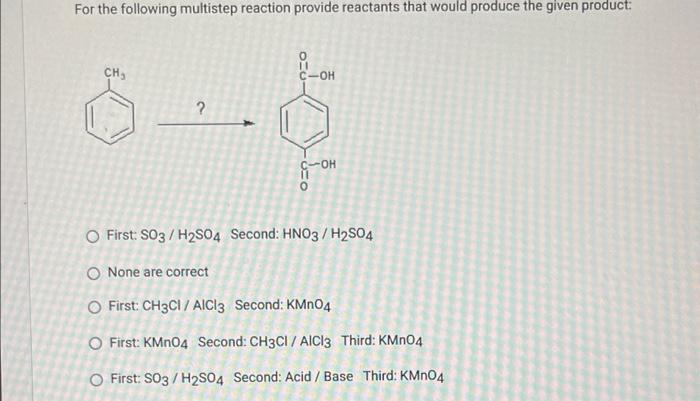 Solved For the following multistep reaction provide | Chegg.com