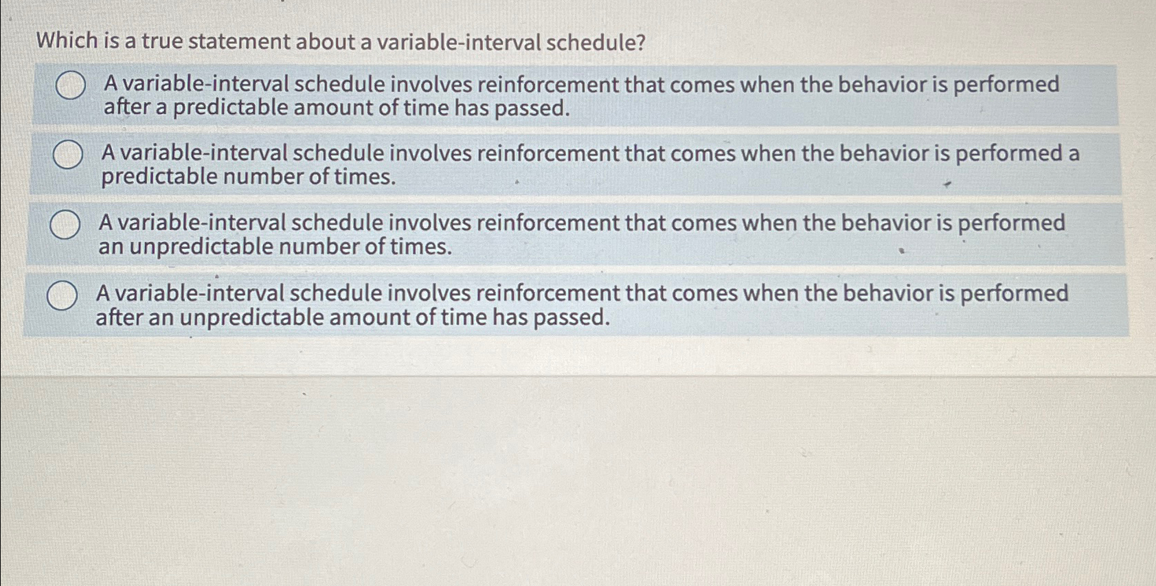 Solved Which is a true statement about a variableinterval