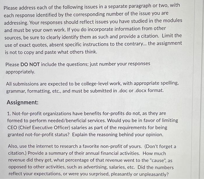 Solved Please address each of the following issues in a | Chegg.com