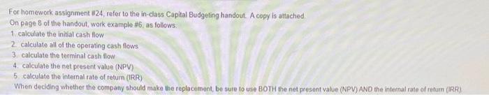 Solved Example \#6 Replacement Project Analysis The Durst | Chegg.com