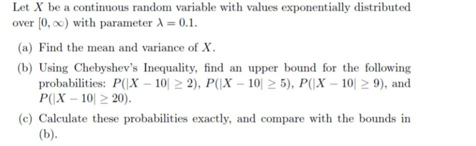 Solved Let X be a continuous random variable with values | Chegg.com