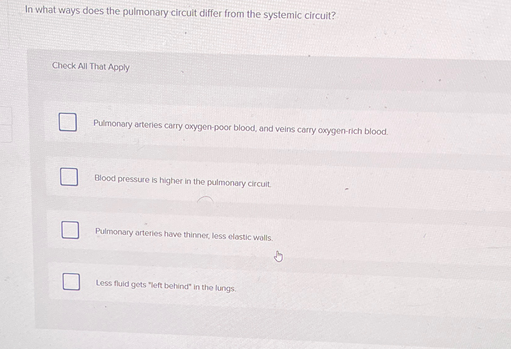 Solved In what ways does the pulmonary circuit differ from | Chegg.com