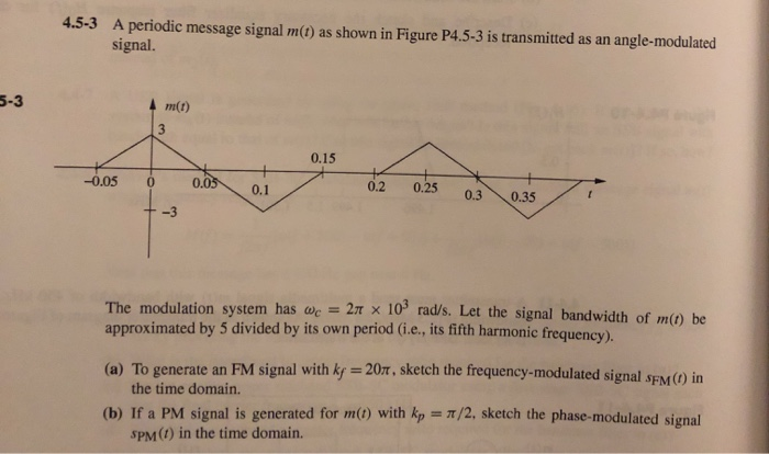 Solved 4.5-3 A periodic message signal m(t) as shown in | Chegg.com