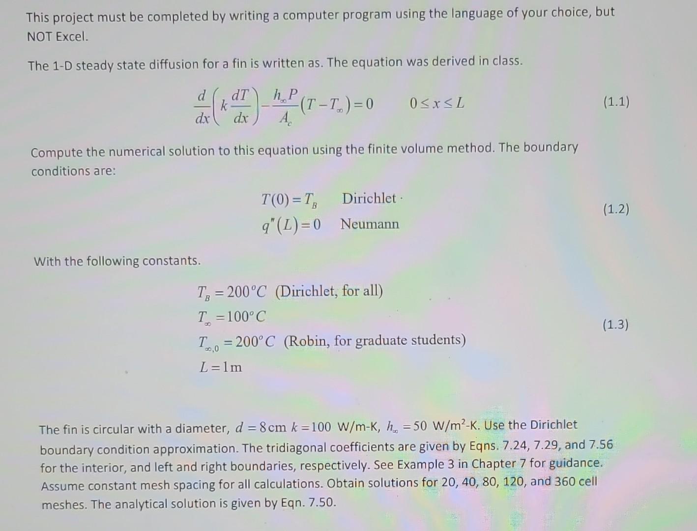 Solved This project must be completed by writing a computer | Chegg.com