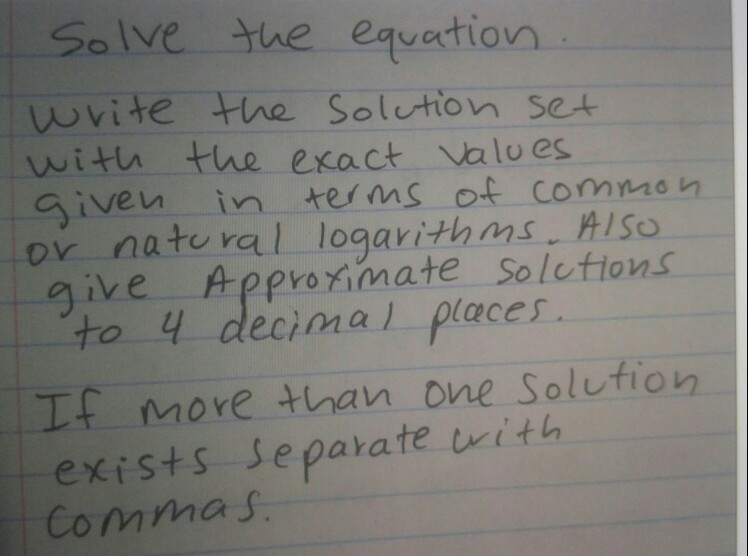 Solved solve the equation write the solution set with the | Chegg.com