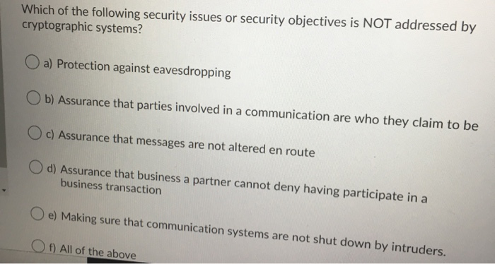 Solved Which of the following security issues or security | Chegg.com