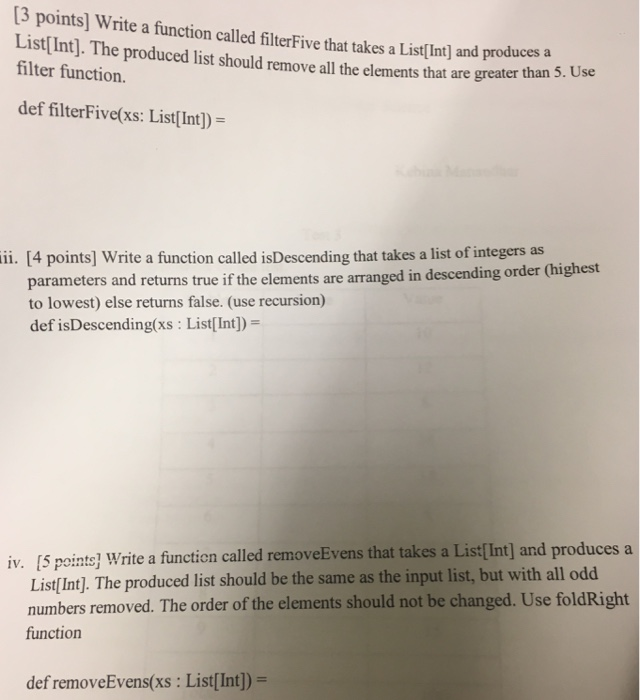 [15%) i. [3 points) Write a function called sumDouble | Chegg.com