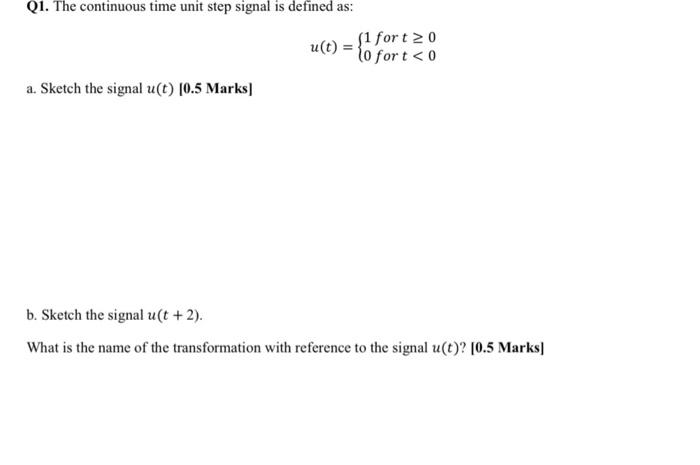Solved solve this signals and systems question: solve a, b, | Chegg.com