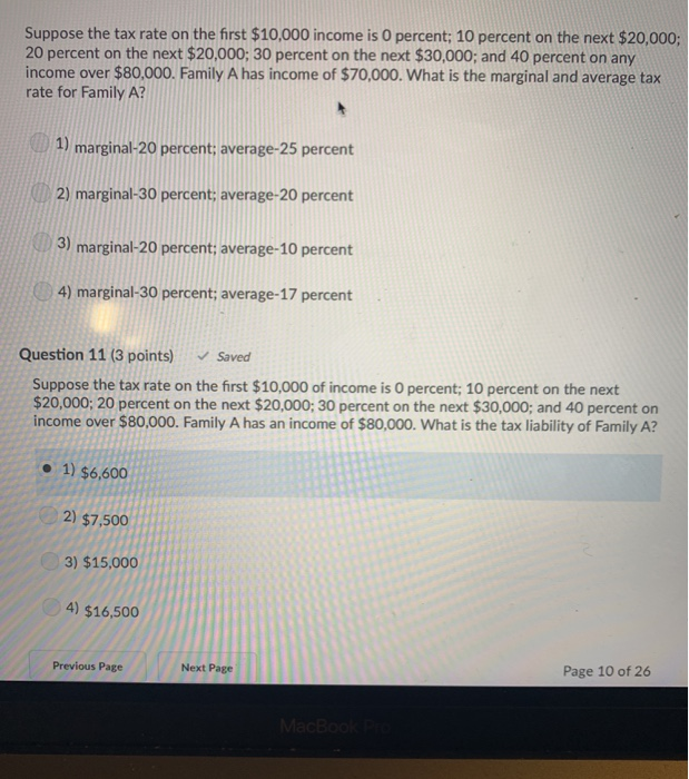 Solved Suppose the tax rate on the first 10,000 is 0