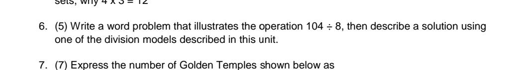 Solved 6. (5) Write a word problem that illustrates the | Chegg.com