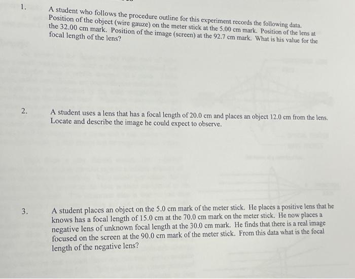 Solved A student who follows the procedure outline for this | Chegg.com