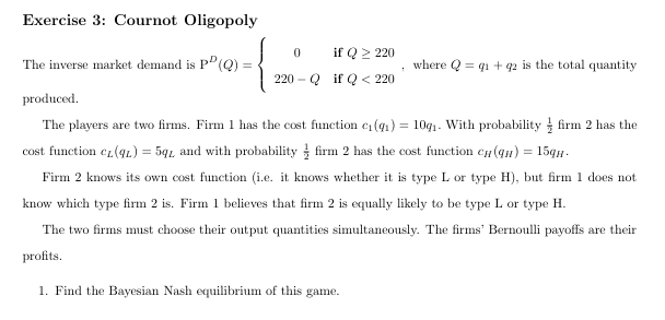 Solved Find the Bayesian Nash equilibrium of this game. | Chegg.com
