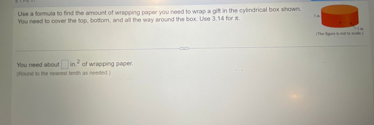 Solved Use a formula to find the amount of wrapping paper | Chegg.com