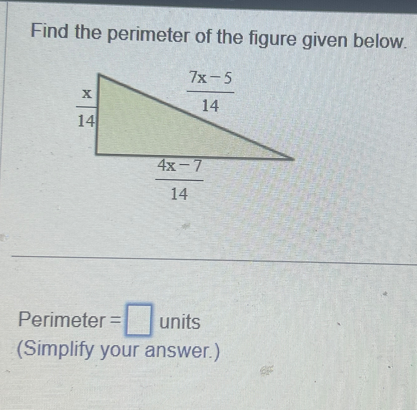 Solved Find the perimeter of the figure given | Chegg.com