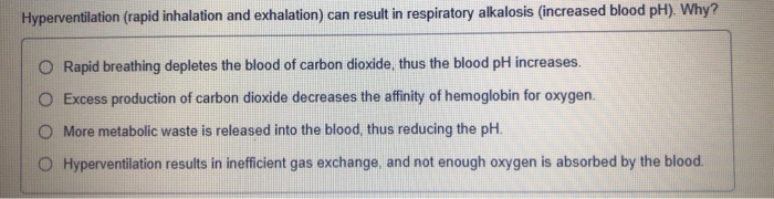 Solved A decrease of blood pH from 7.4 to 7.2 causes | Chegg.com