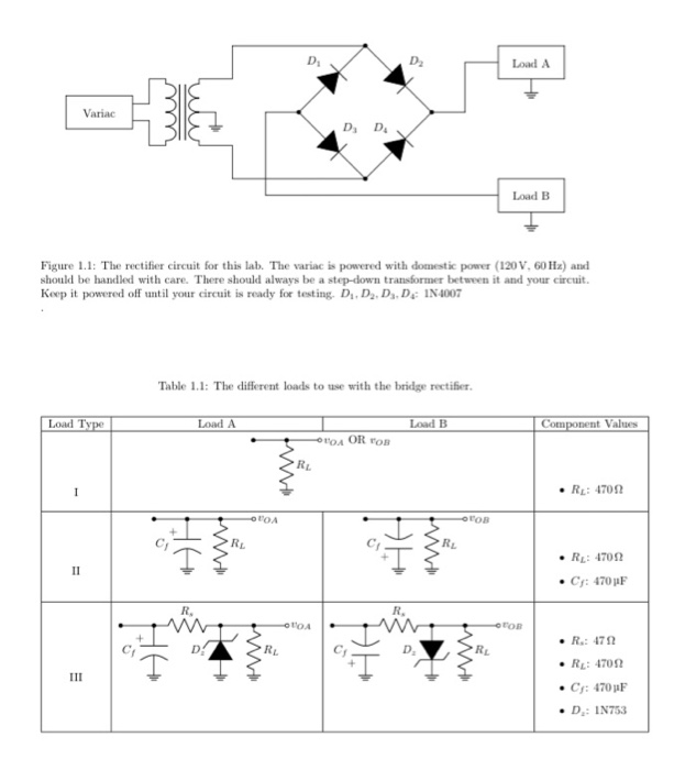 Solved 4. For each load type in table 1.1 sketch the voltage | Chegg.com