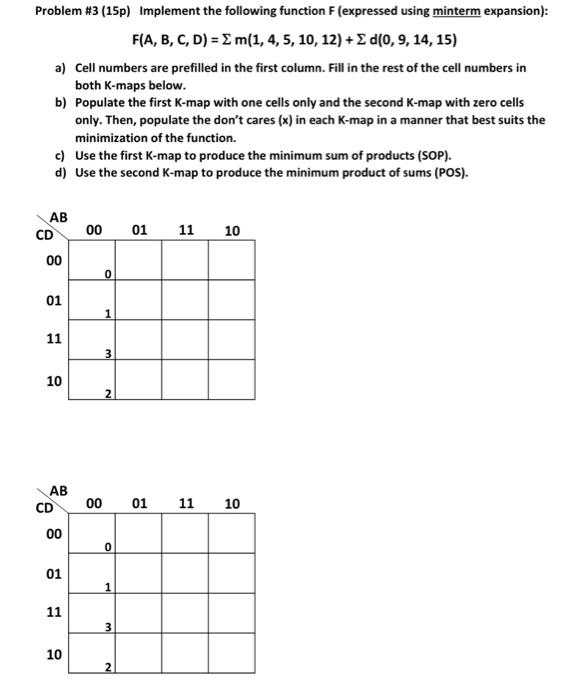 Solved Problem #3 (15p) Implement the following function F | Chegg.com