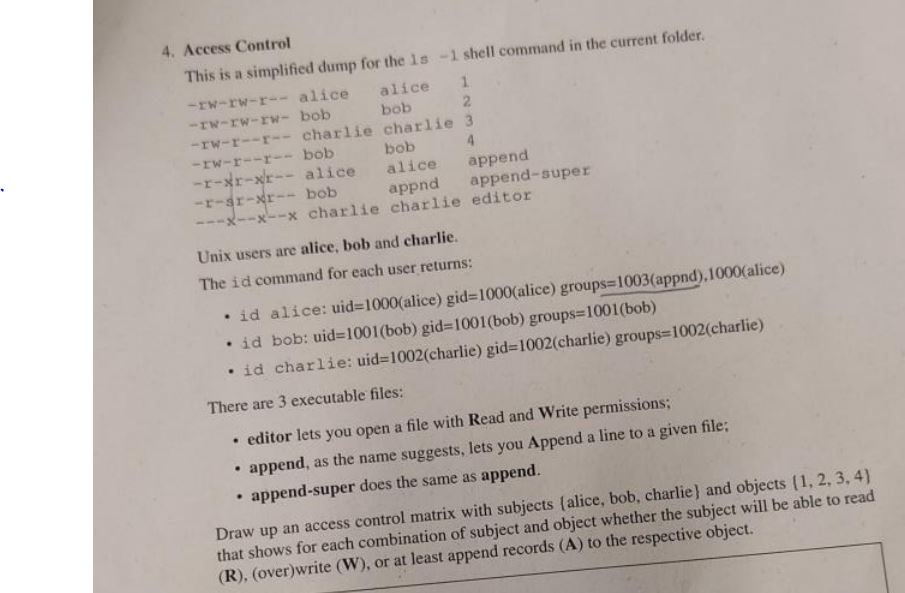 Solved Access ControlThis is a simplified dump for the 18-1 | Chegg.com