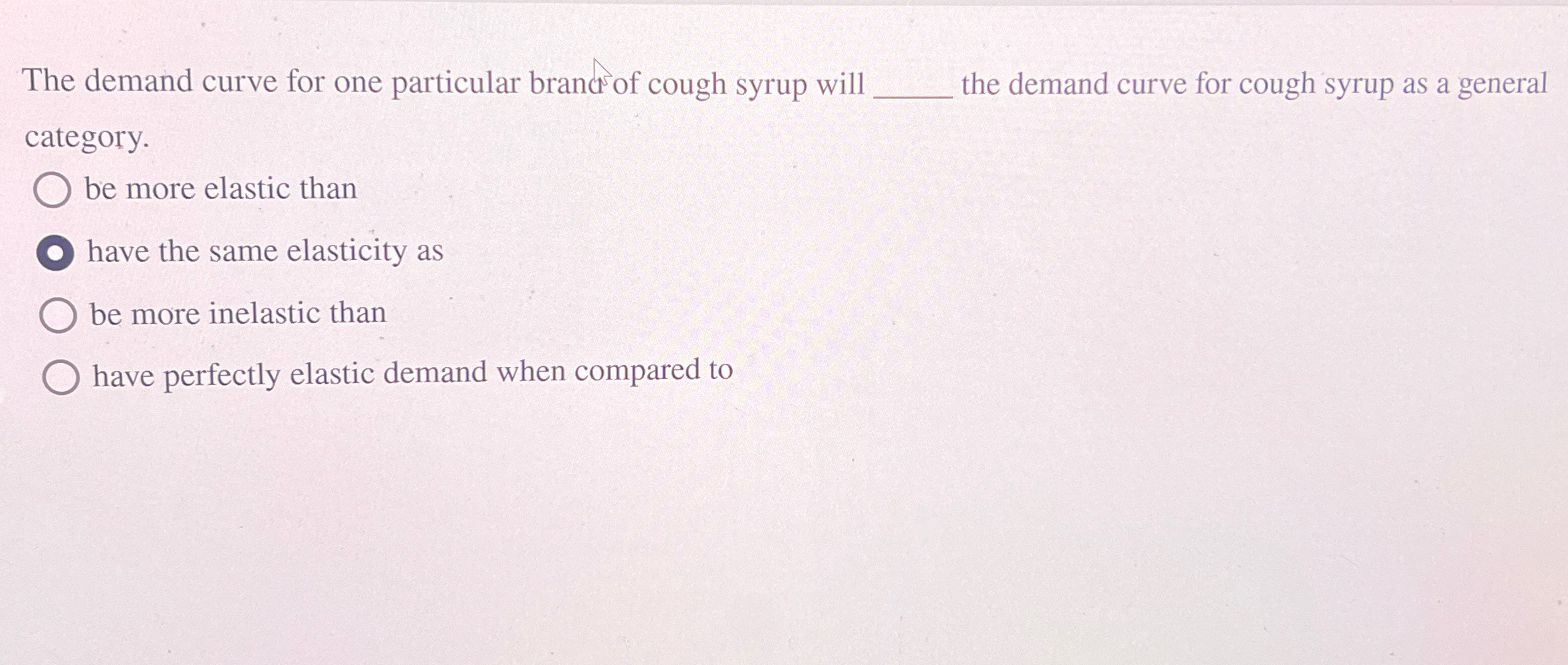 Solved The demand curve for one particular branc of cough | Chegg.com