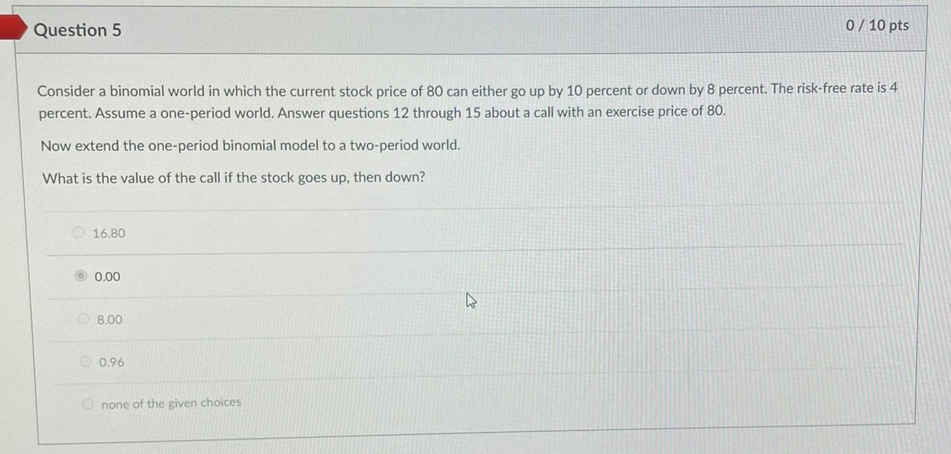 Solved Consider a binomial world in which the current stock | Chegg.com
