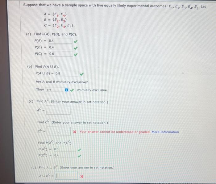Solved Suppose that we have a sample space with five equally | Chegg.com