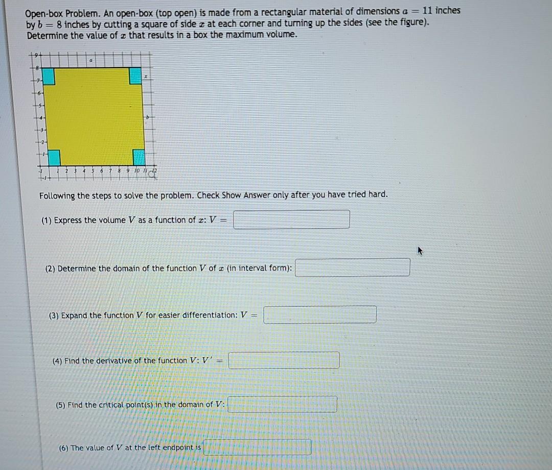 Solved Openbox Problem. An openbox (top open) is made from