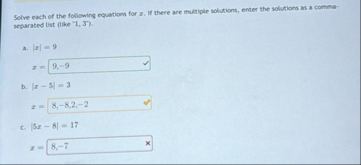 Solved Solve each of the following equations for Z. ﻿If | Chegg.com