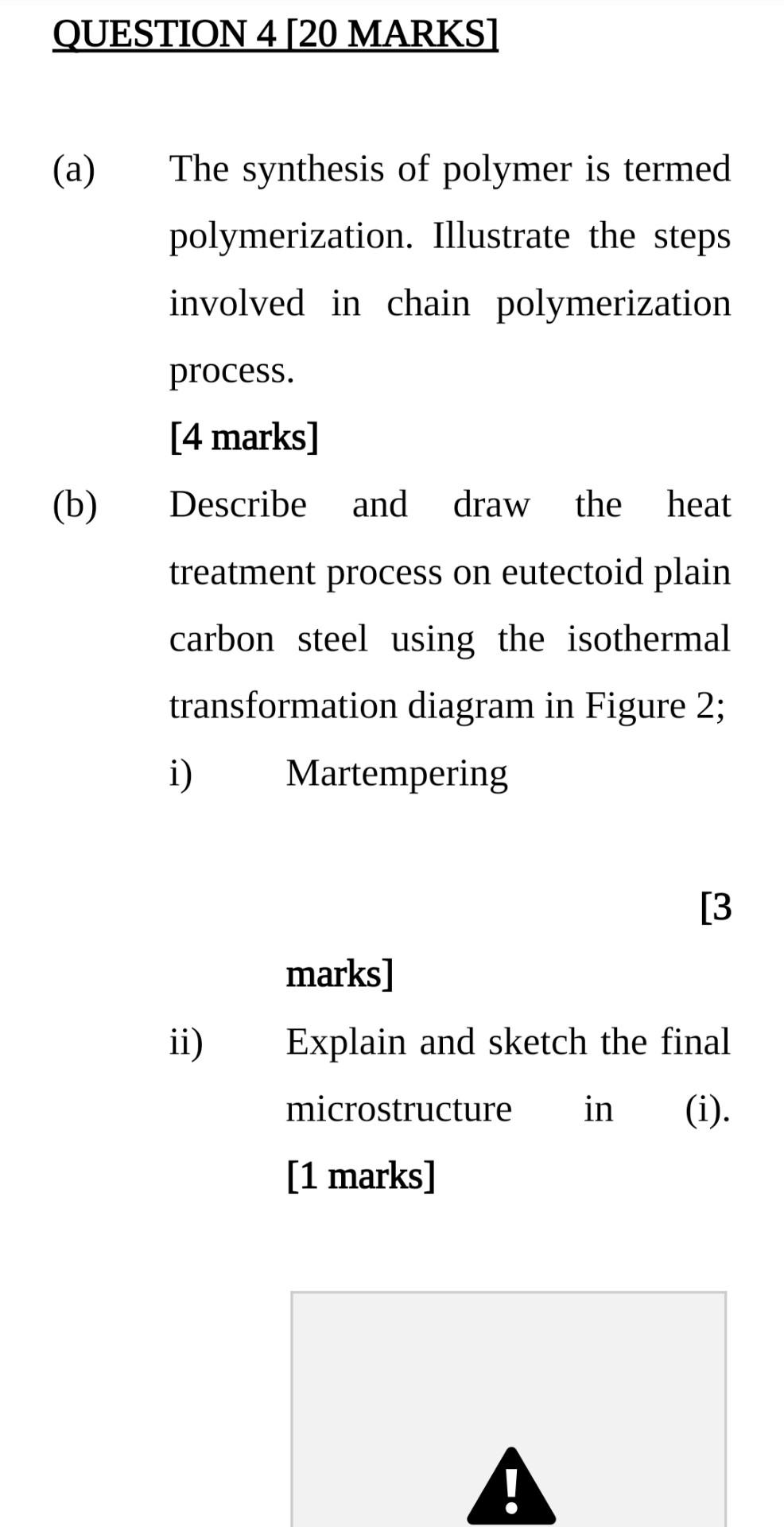 Solved QUESTION 420 MARKS) (a) The synthesis of polymer is | Chegg.com
