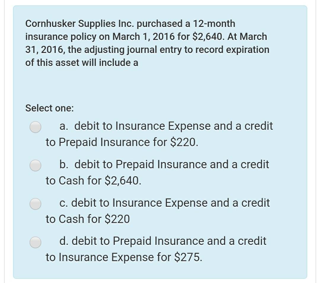 Solved Cornhusker Supplies Inc. purchased a 12-month | Chegg.com