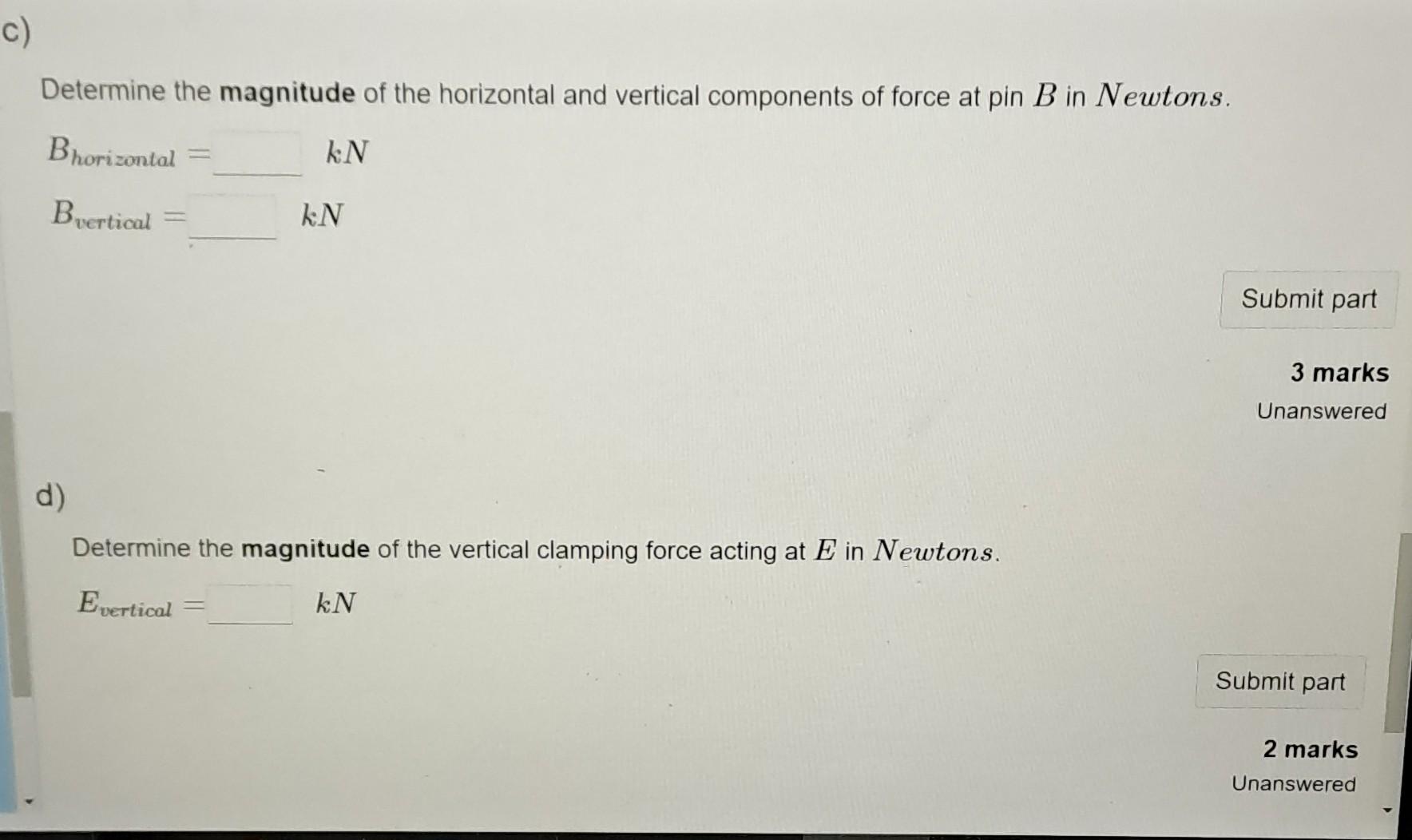 Solved The toggle clamp is subjected to a force F=2kN at the