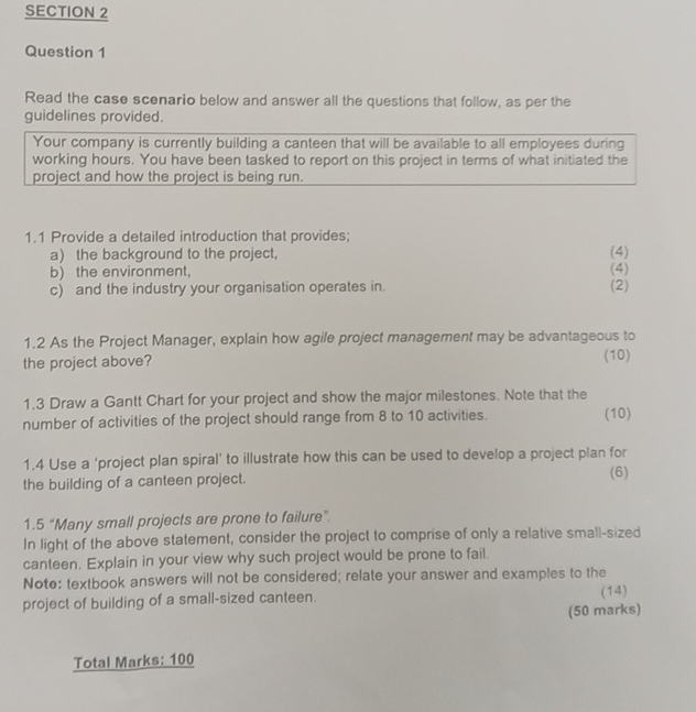 Solved SECTION 2Question 1Read the case scenario below and | Chegg.com