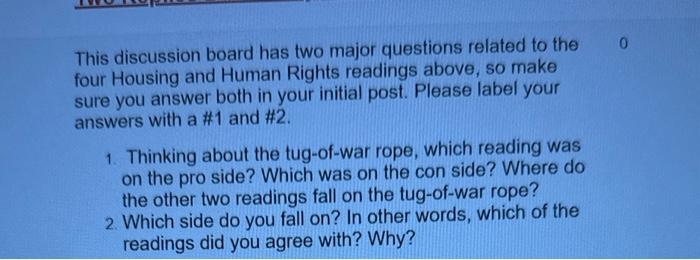 This discussion board has two major questions related | Chegg.com