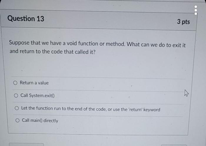 Solved Question 13 3 pts Suppose that we have a void | Chegg.com