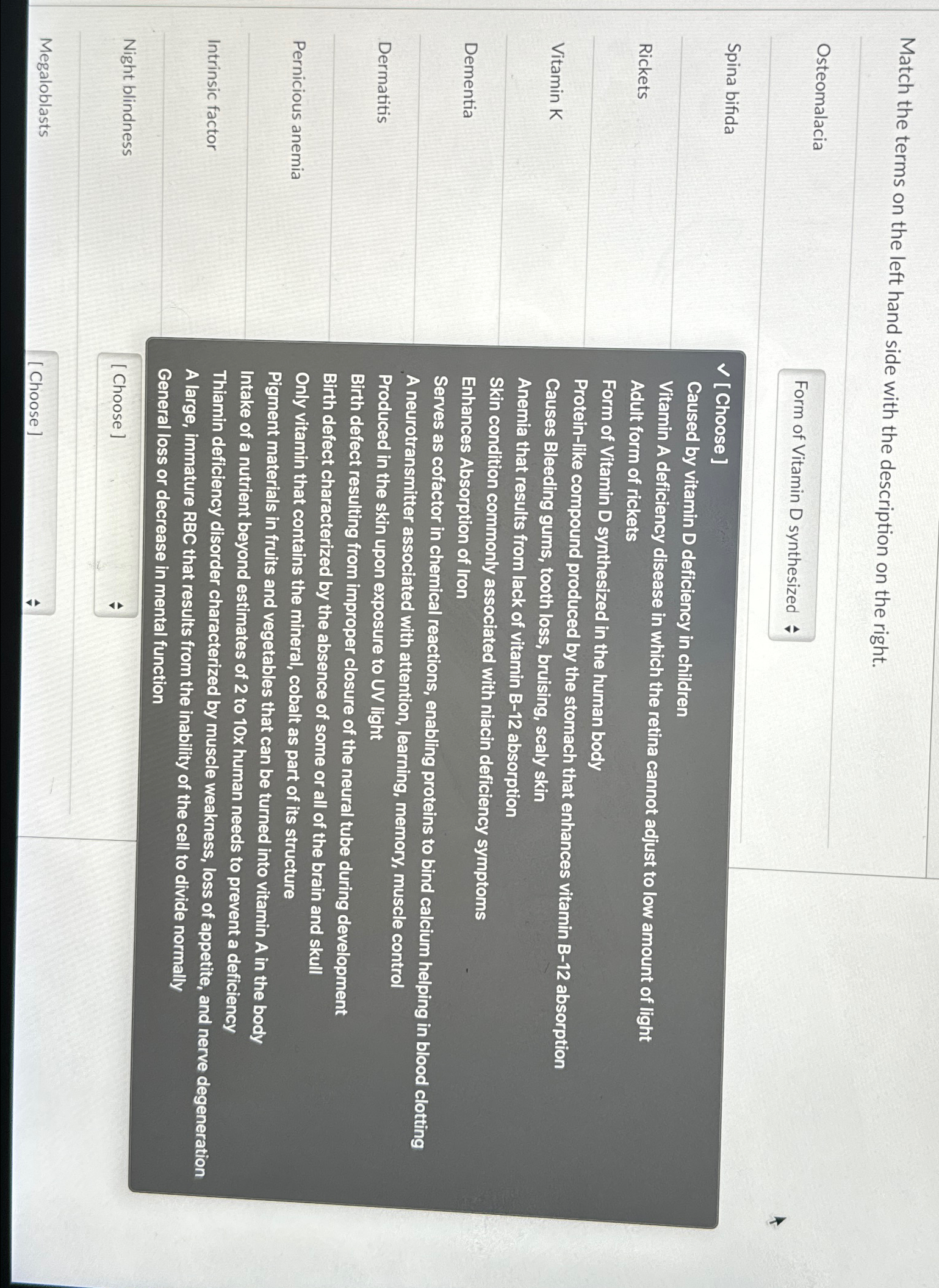 Solved Match the terms on the left hand side with the | Chegg.com