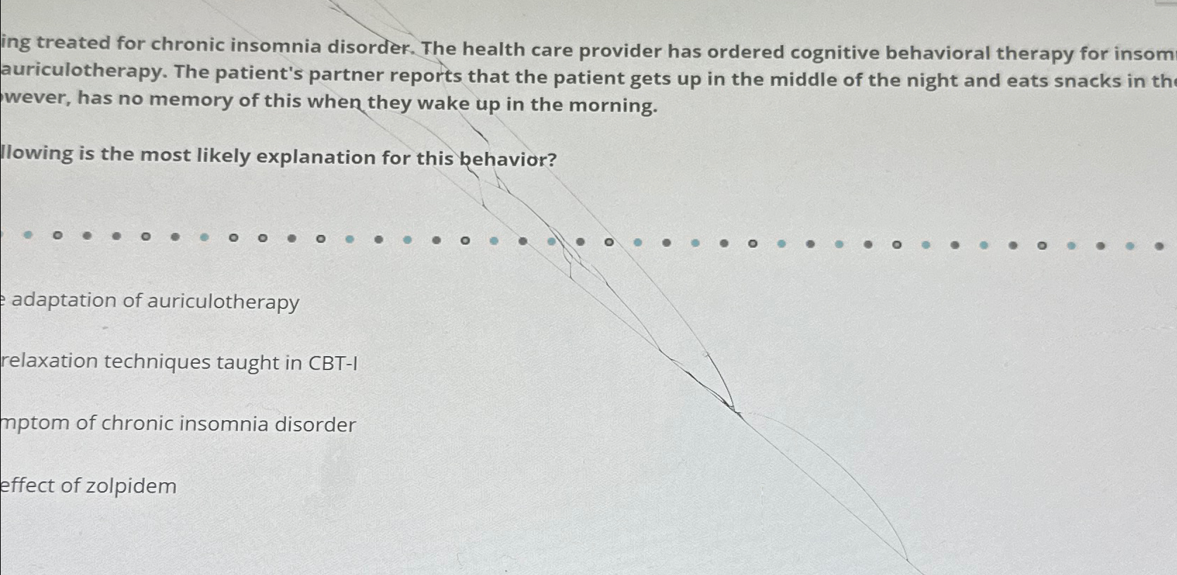 Solved ing treated for chronic insomnia disorder. The health | Chegg.com