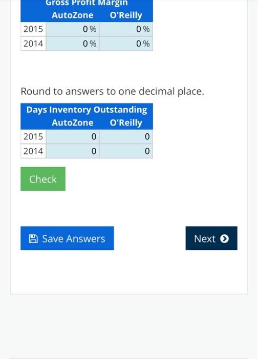 Solved Using Inventory Analysis Tools AutoZone and O'Reilly