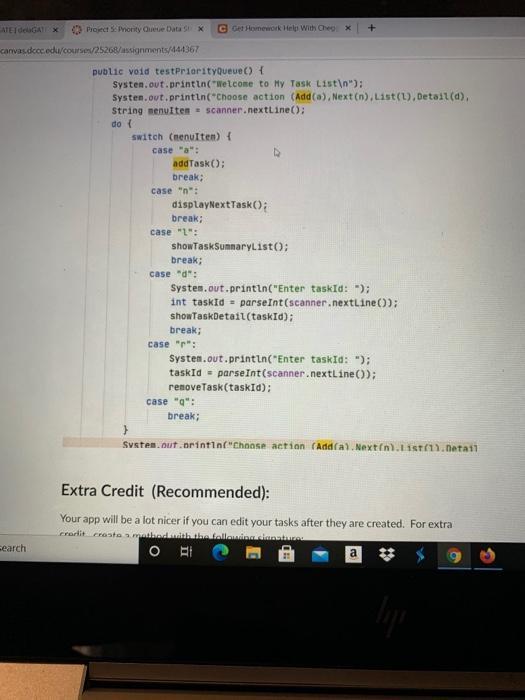 Two member attributes in Task use enum types Status | Chegg.com