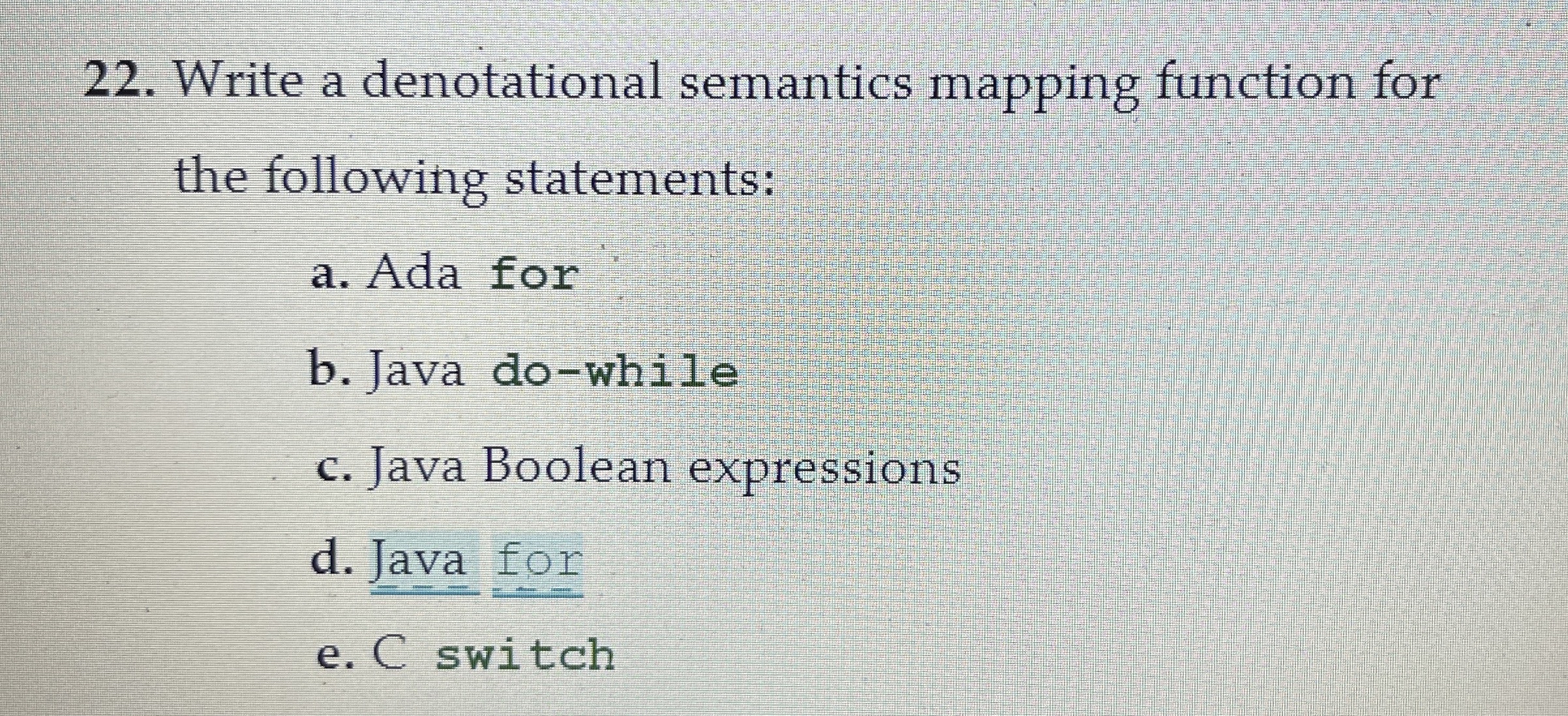 Solved Write a denotational semantics mapping function | Chegg.com