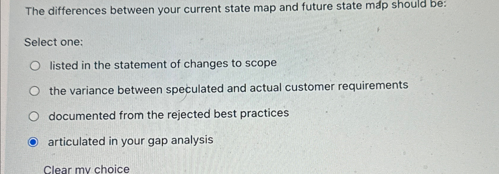 Solved The differences between your current state map and | Chegg.com