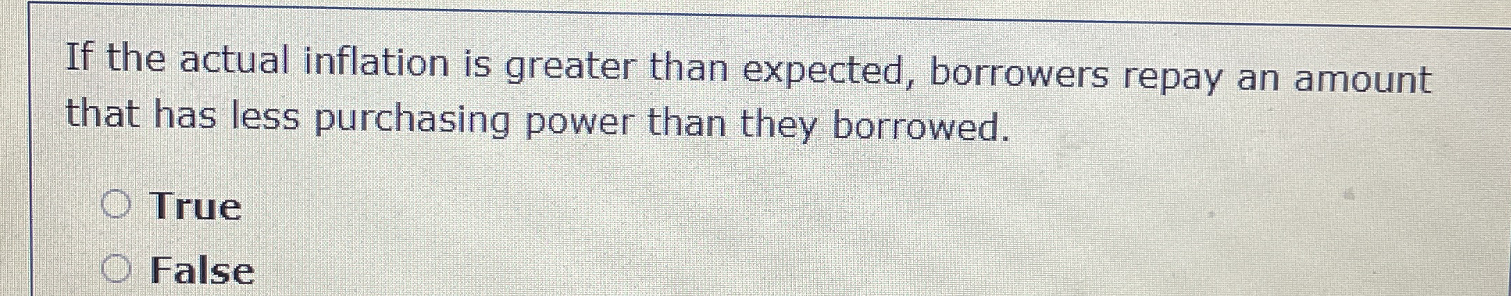 Solved If the actual inflation is greater than expected, | Chegg.com