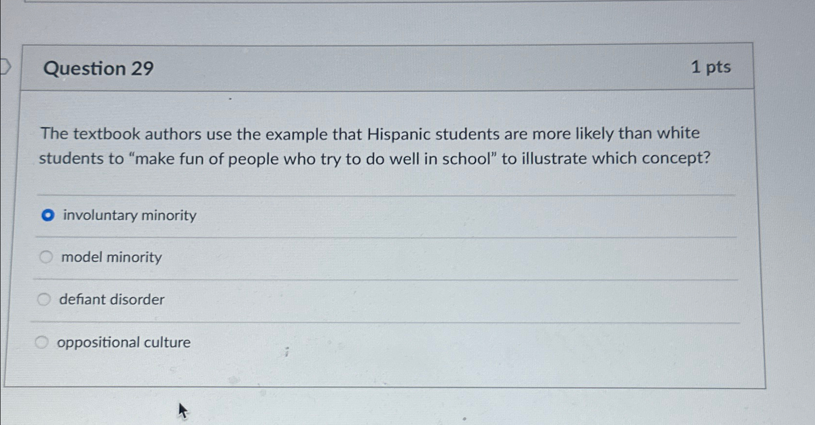 Solved Question 291ptsThe textbook authors use the example | Chegg.com