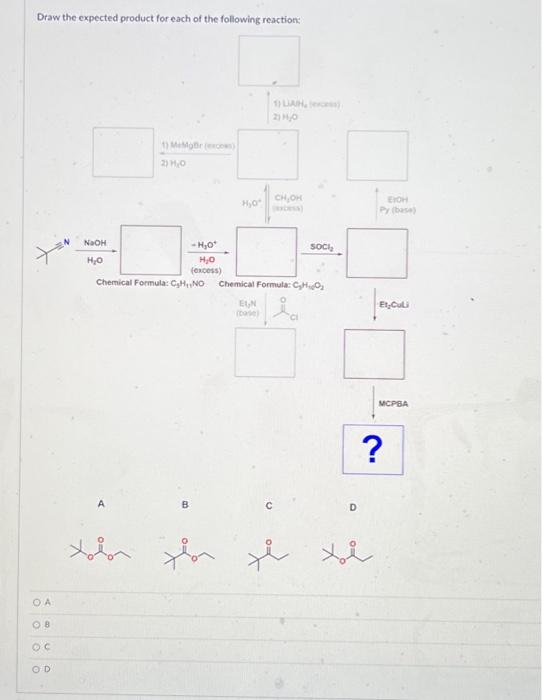 Solved Draw the expected product for each of the following | Chegg.com