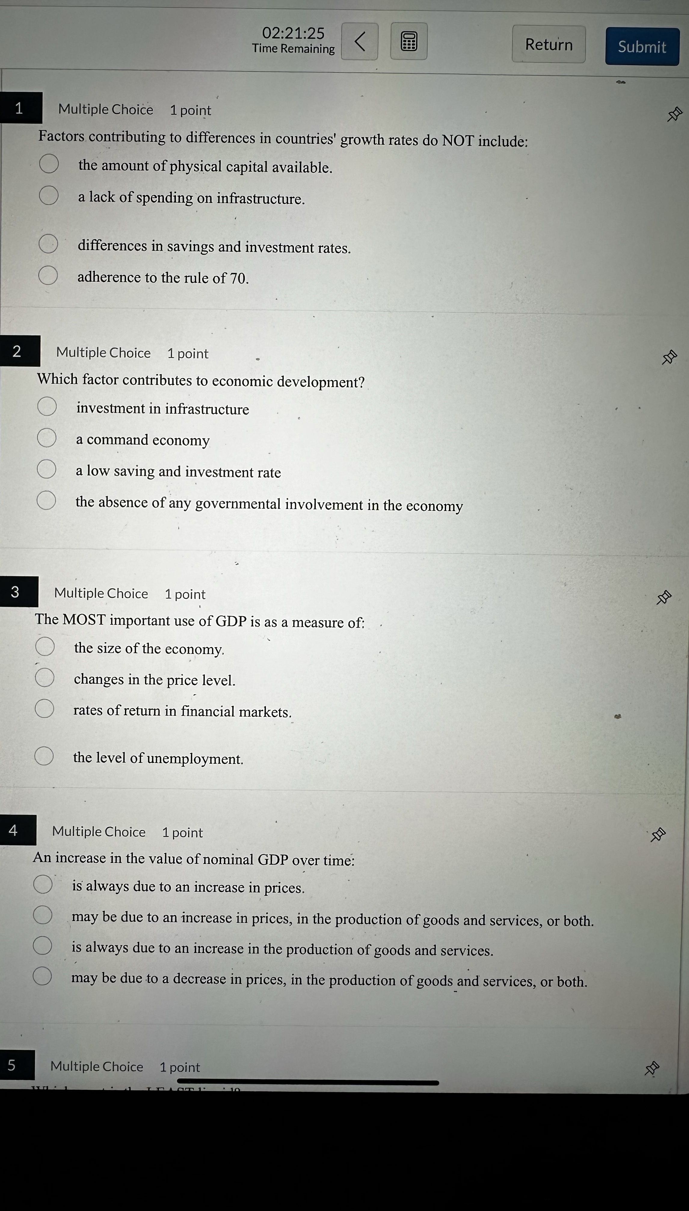 Solved 02:21:25Time Remaining1Multiple Choice1 ﻿pointFactors | Chegg.com