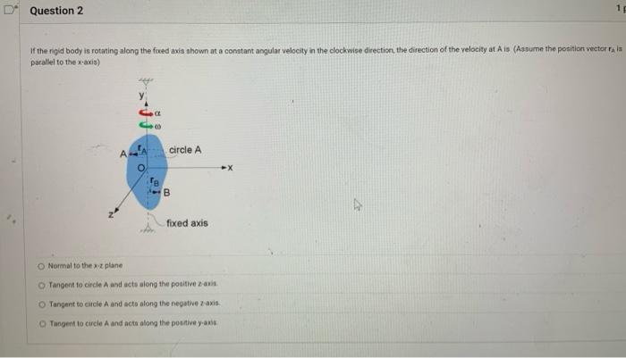 Solved If the rigid body shown is subjected to a general | Chegg.com