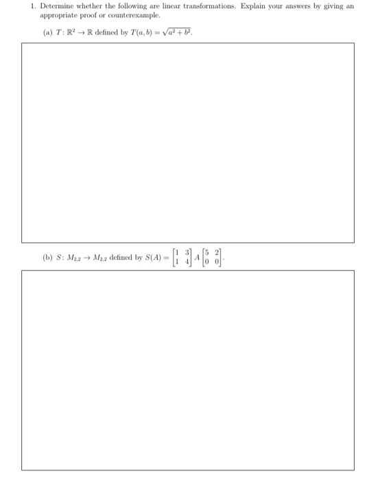 Solved 1. Determine whether the following are linear | Chegg.com