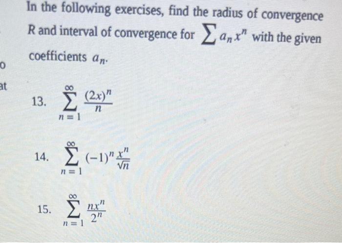 Solved In The Following Exercises, Find The Radius Of | Chegg.com