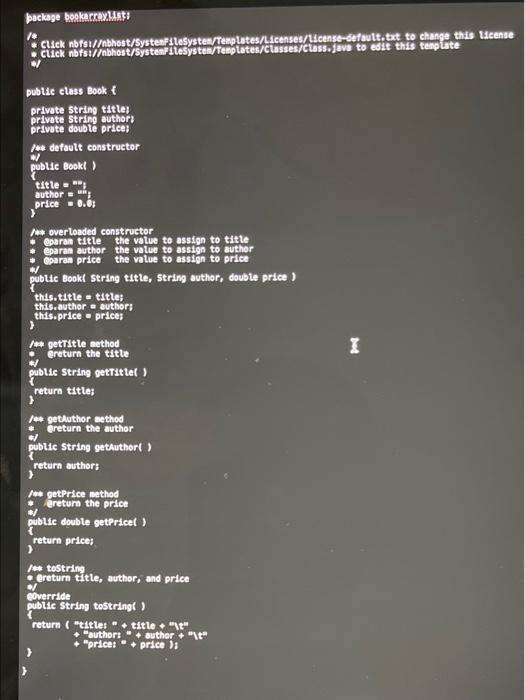Solved please code in java and please make sure code in | Chegg.com