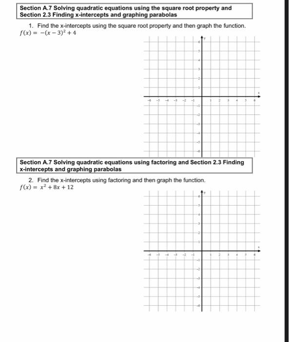 Solved Section A.7 Solving Quadratic Equations Using The 