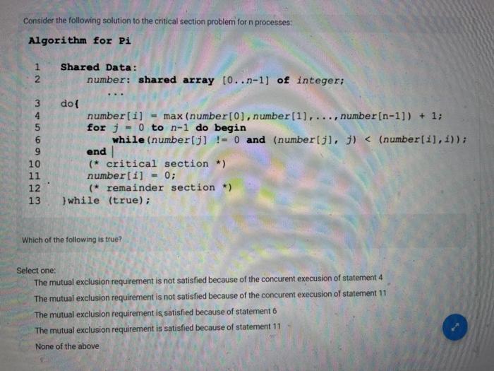 Solved Consider the following solution to the critical | Chegg.com