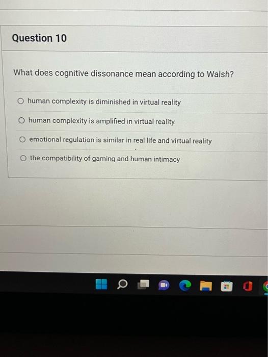 Solved What does cognitive dissonance mean according to | Chegg.com